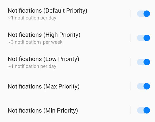 notification settings